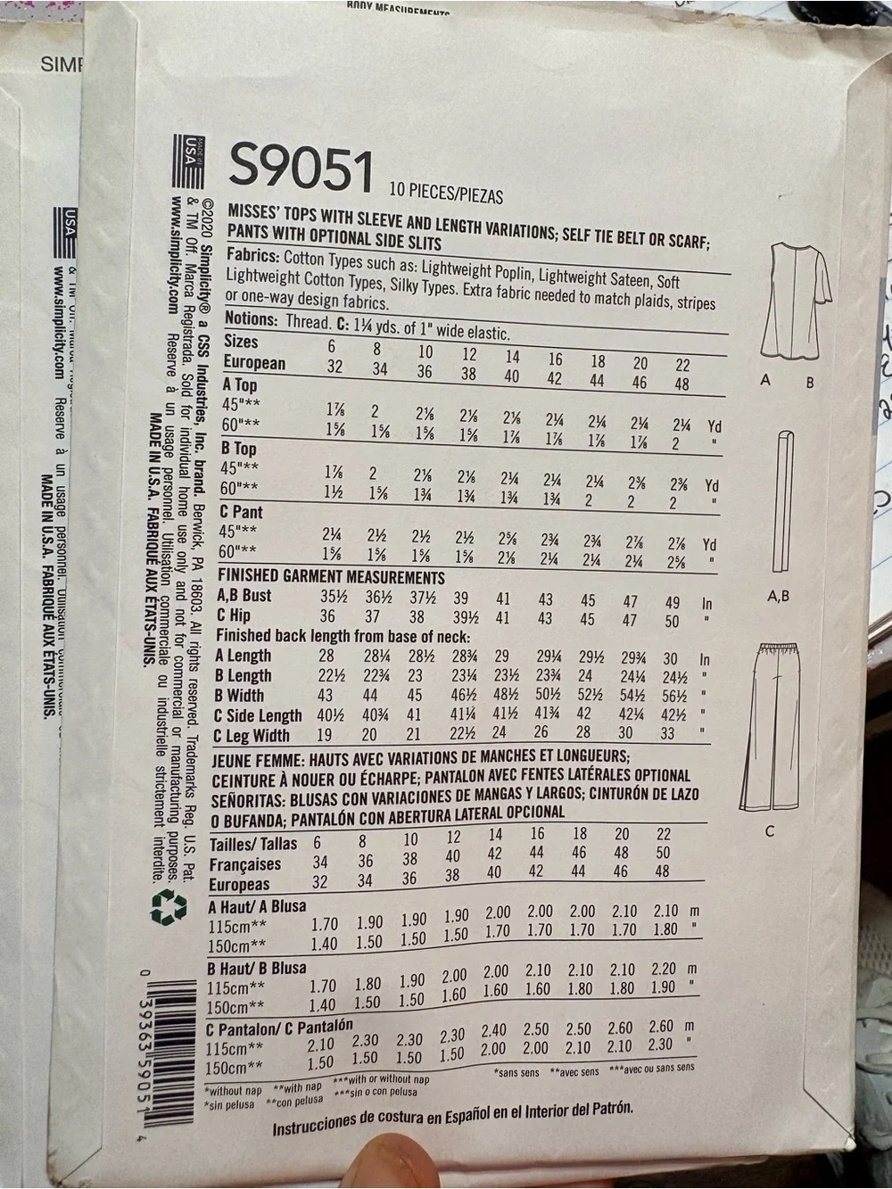 BN UNCUT SIMPLICITY 9051 H5 Sewing patterns